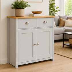 Sideboard Cabinet Grey Storage Buffet with Drawers Doors Living Room Hallway