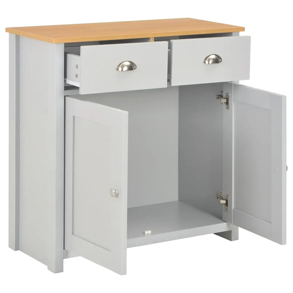 Sideboard Cabinet Engineered Wood 79 x 35 x 81 cm Grey Storage Buffet with Drawers and Doors