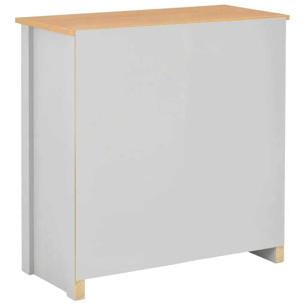 Sideboard Cabinet Engineered Wood 79 x 35 x 81 cm Grey Storage Buffet with Drawers and Doors
