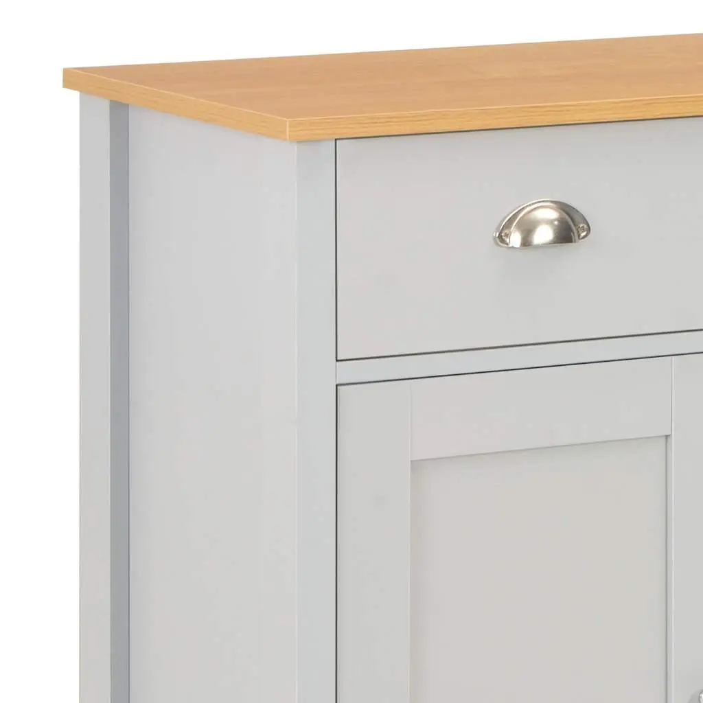 Sideboard Cabinet Engineered Wood 79 x 35 x 81 cm Grey Storage Buffet with Drawers and Doors