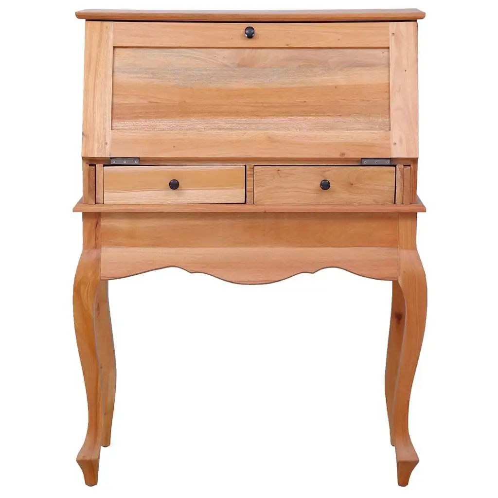 Secretary Desk Solid Mahogany Wood 78W x 42D x 103H cm Brown