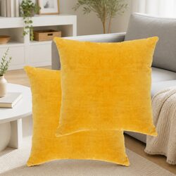 Versatile Yellow Throw Cushions Set for Any Room 45x45 cm