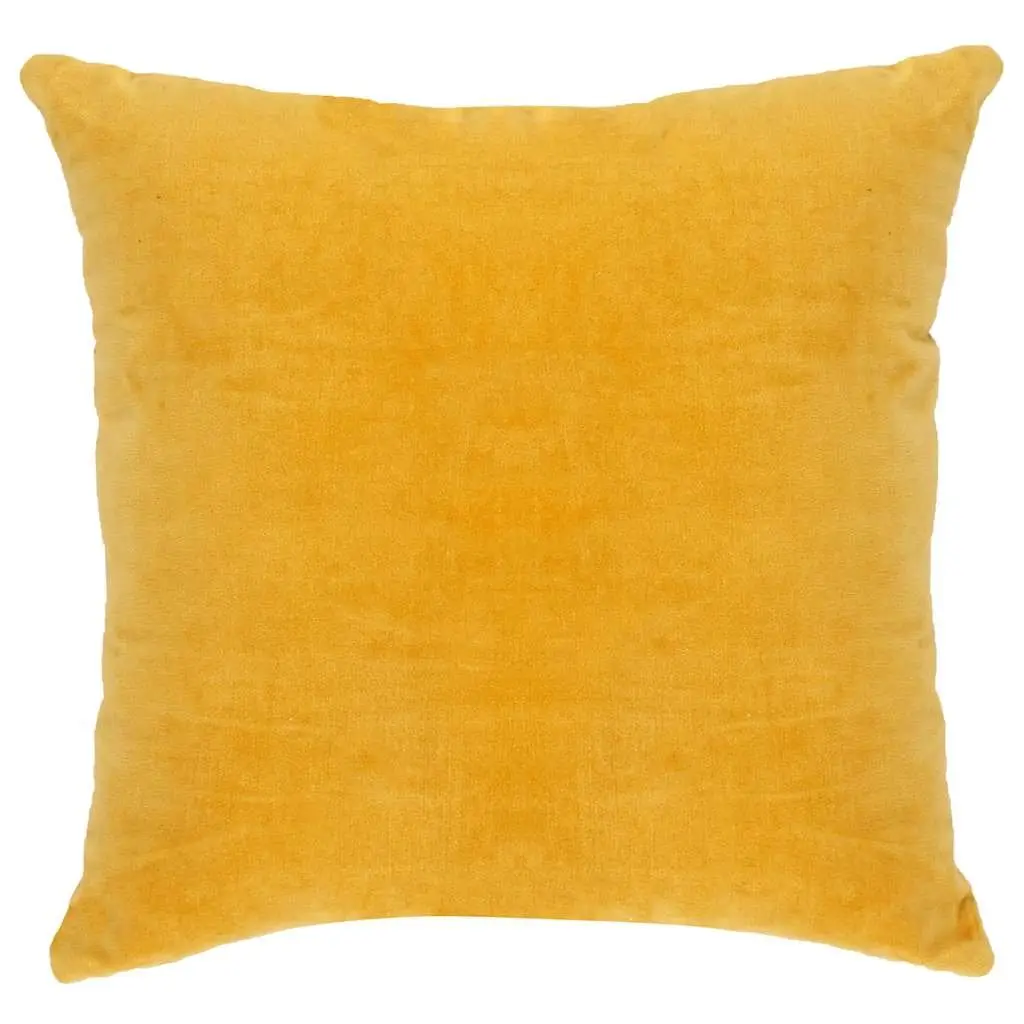 Throw Pillows Cotton Velvet 45x45 cm Yellow Set 2 pcs Home Decor