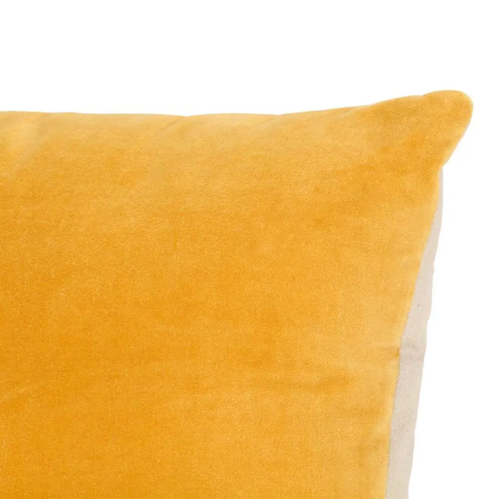 Throw Pillows Cotton Velvet 45x45 cm Yellow Set 2 pcs Home Decor