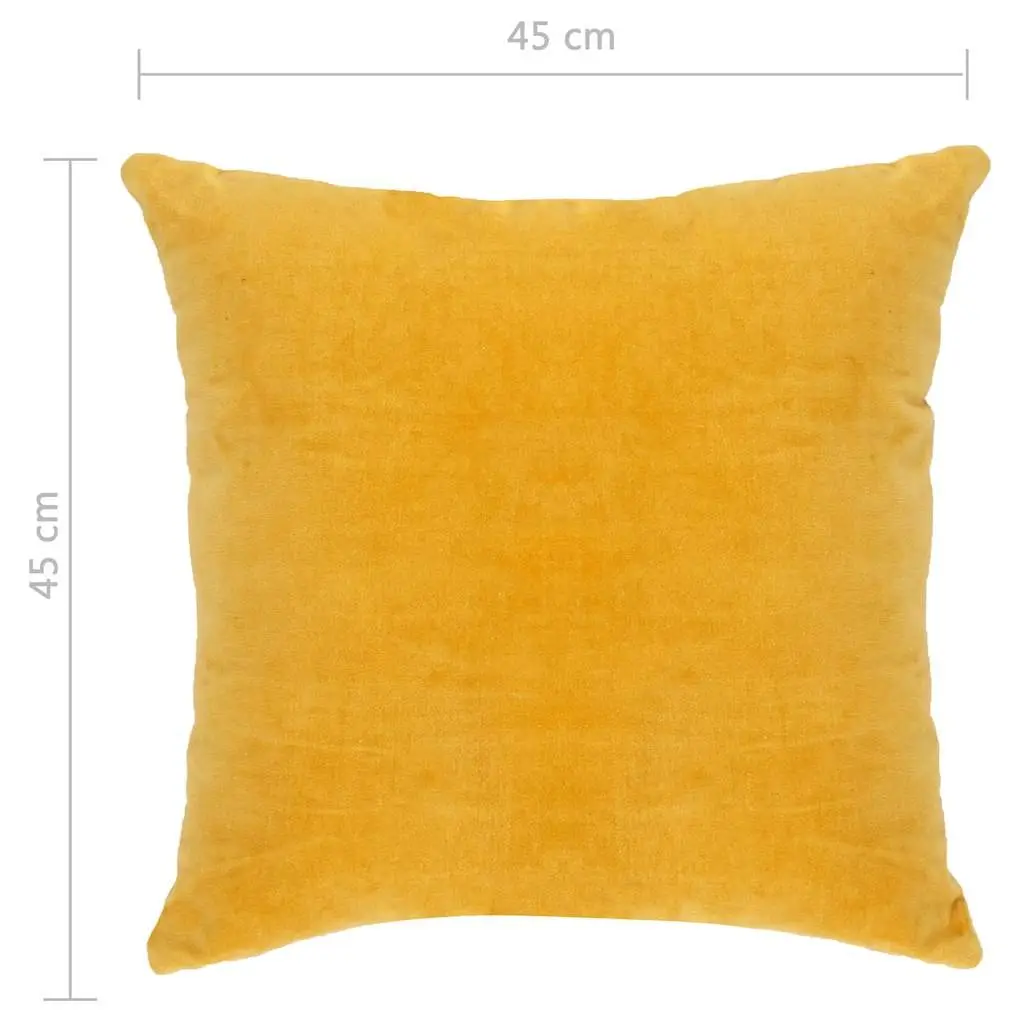 Throw Pillows Cotton Velvet 45x45 cm Yellow Set 2 pcs Home Decor