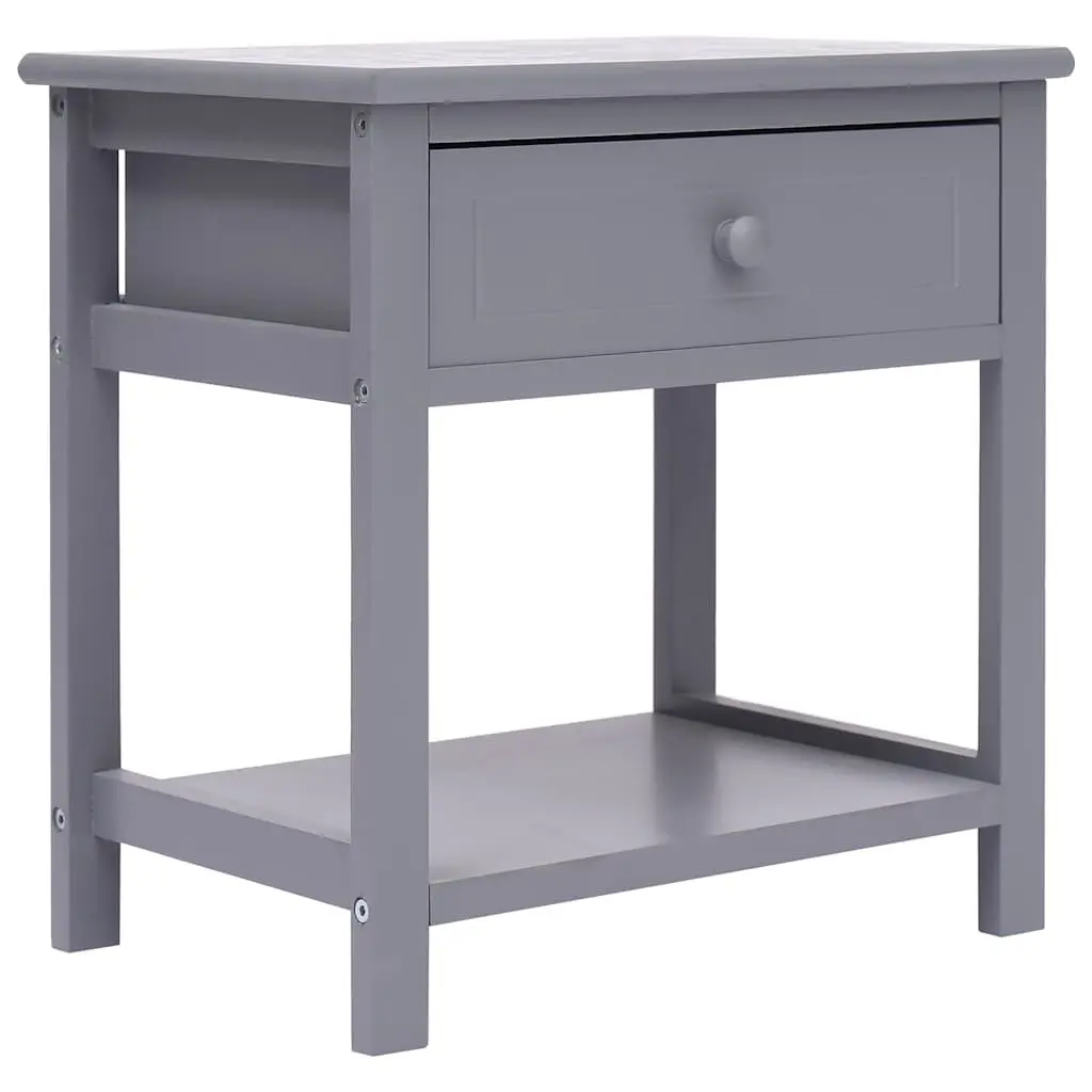 Bedside Tables 2 pcs Grey 40x29x42 cm Wooden Nightstands Storage Cabinet Drawer