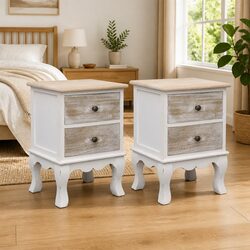 Functional White Nightstands for Bedroom or Living Room