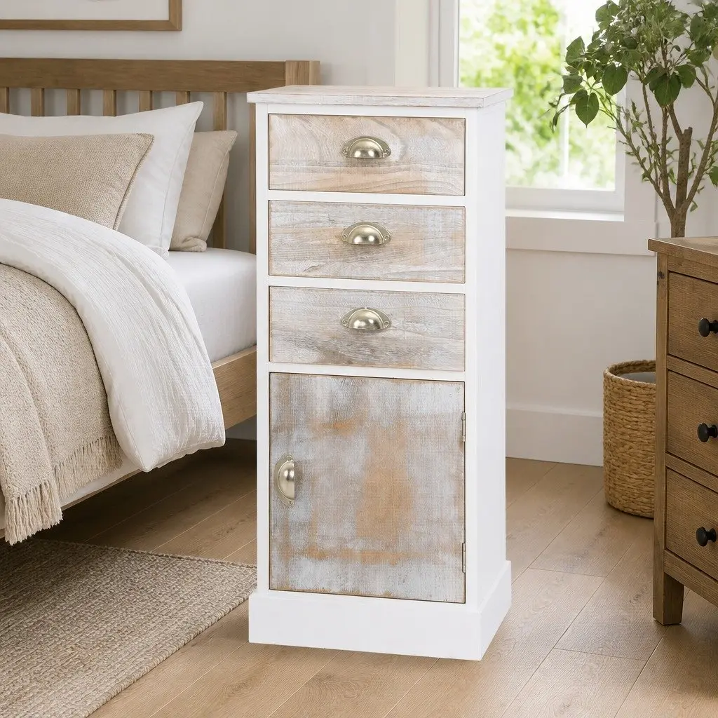White Wooden Side Cabinet for Various Spaces