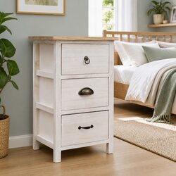 Practical White Side Cabinet for Bedrooms and Living Rooms