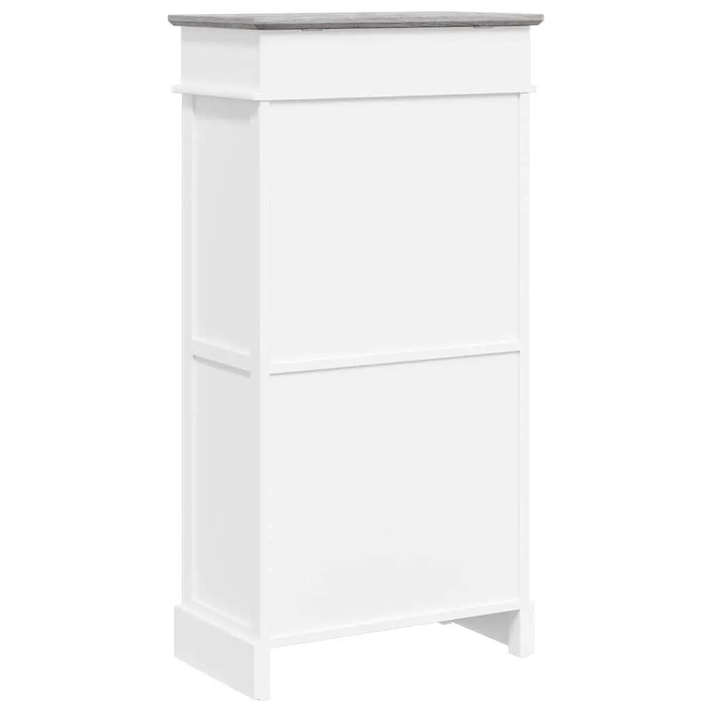 Grey Wooden Shoe Cabinet for Entryway Use