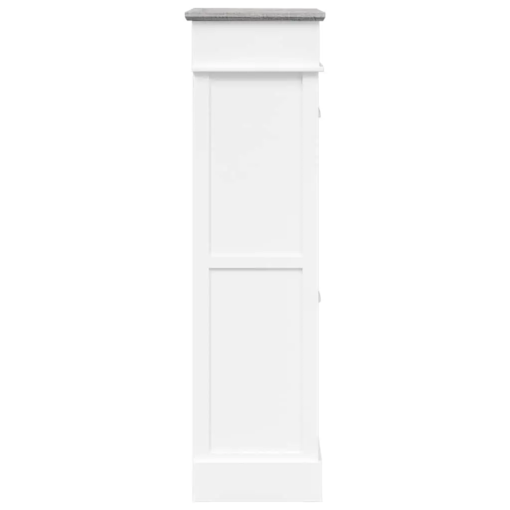 Grey Wooden Shoe Cabinet for Entryway Use