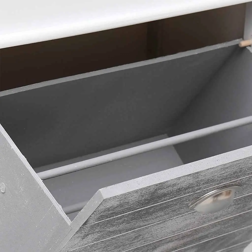 Grey Wooden Shoe Cabinet for Entryway Use