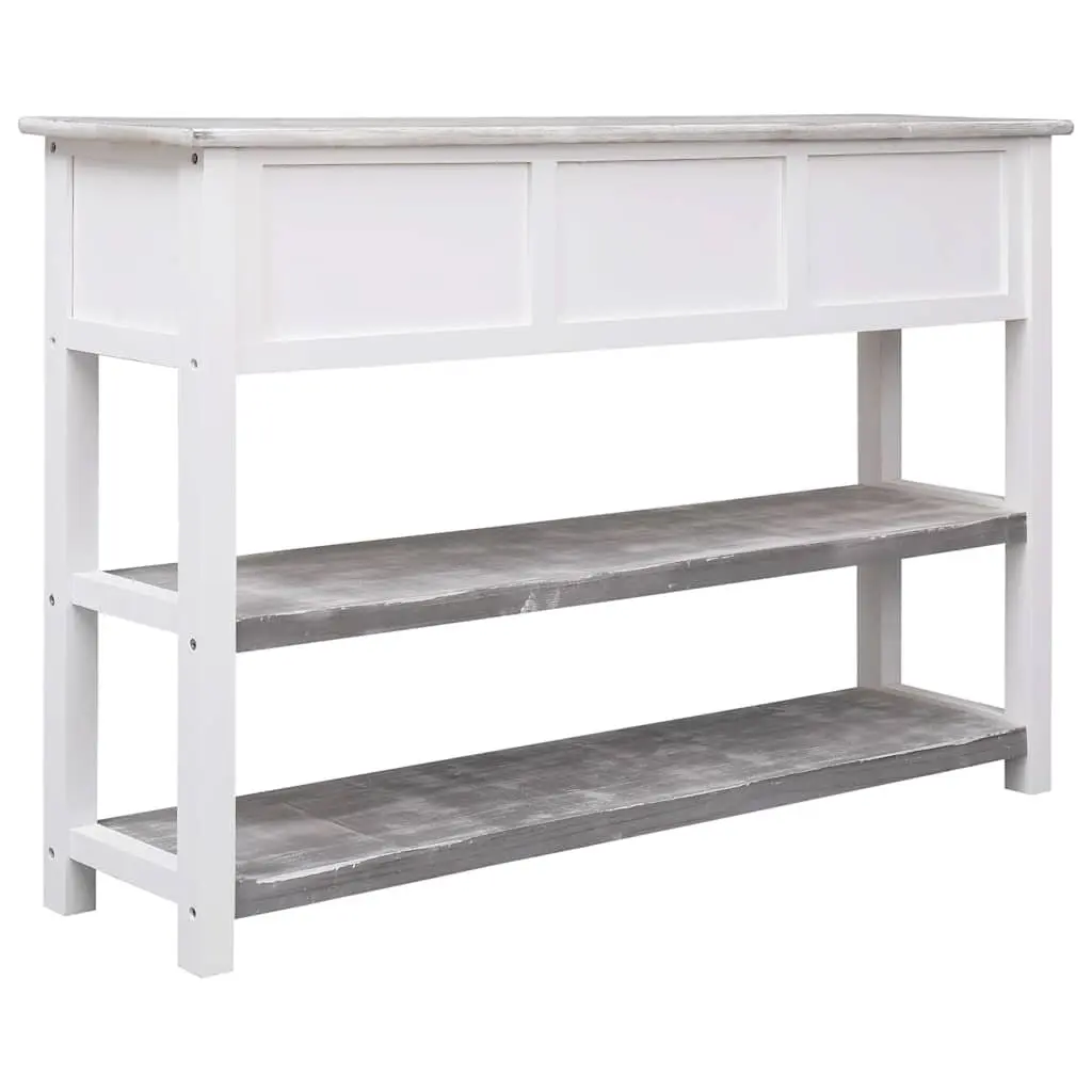 Wooden Sideboard Grey Storage Cabinet 3 Drawers 2 Shelves Console Table