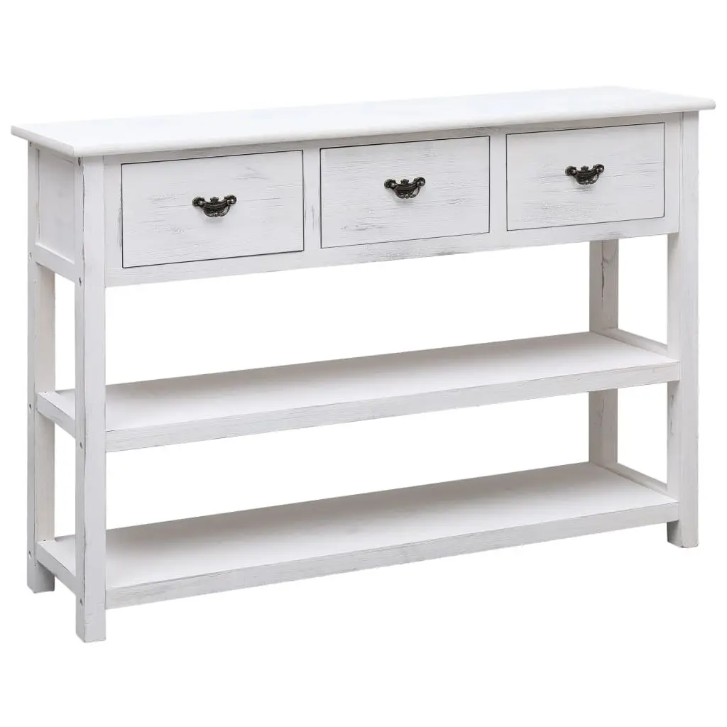 Wooden Sideboard White Storage Cabinet 3 Drawers 2 Shelves Buffet Furniture