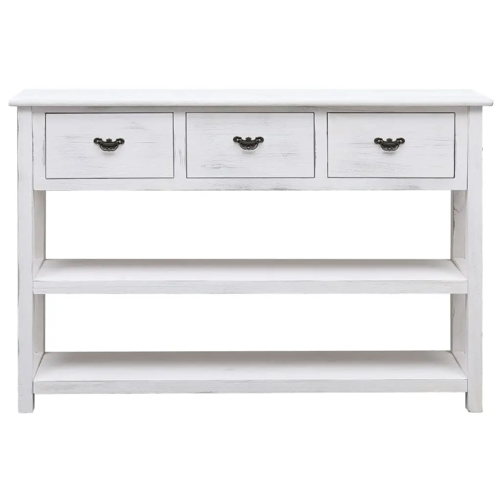 Wooden Sideboard White Storage Cabinet 3 Drawers 2 Shelves Buffet Furniture