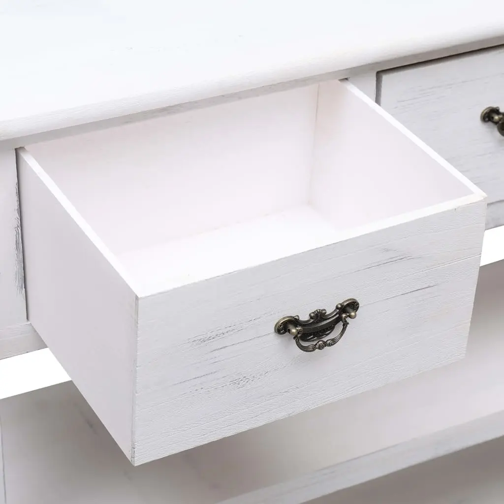 Wooden Sideboard White Storage Cabinet 3 Drawers 2 Shelves Buffet Furniture