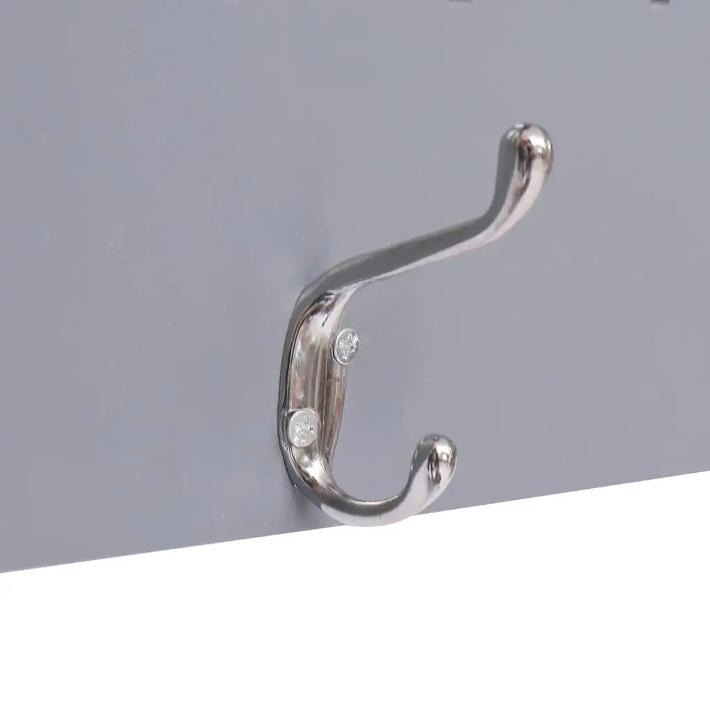 Wall Mounted Coat Rack Grey Family Cutout Design 5 Hooks Home Entryway Organizer