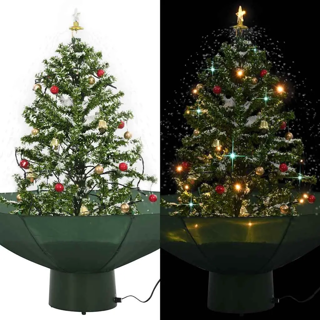 Artificial Christmas Tree Green 75cm with Snow Effect Umbrella Base