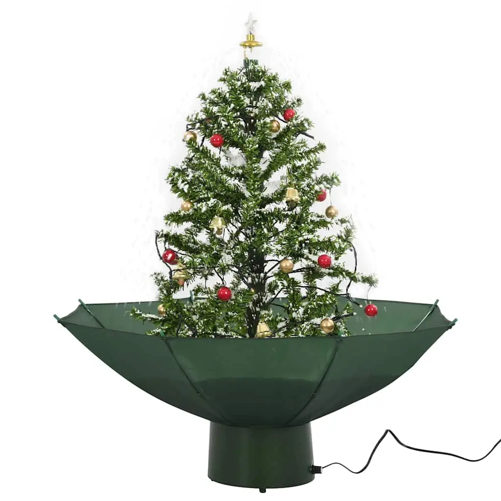 Artificial Christmas Tree Green 75cm with Snow Effect Umbrella Base