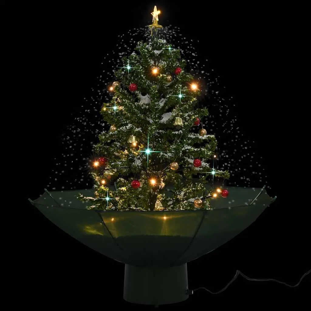 Artificial Christmas Tree Green 75cm with Snow Effect Umbrella Base