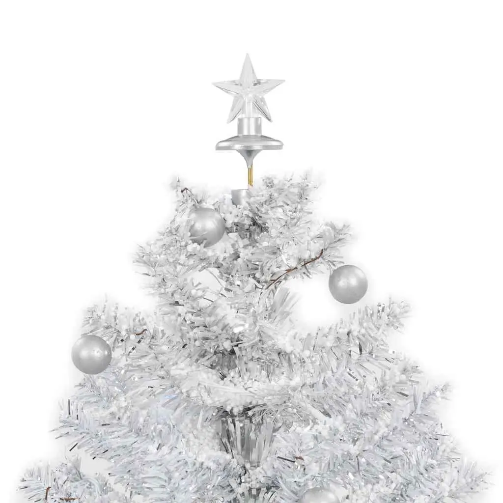 Snowing Christmas Tree Electric 75cm White with Lights Baubles Ornaments Umbrella Base