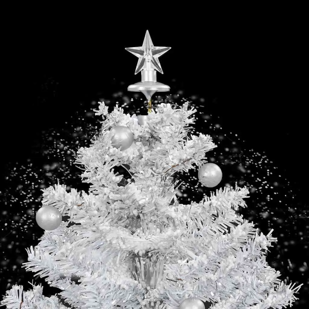Snowing Christmas Tree Electric 75cm White with Lights Baubles Ornaments Umbrella Base