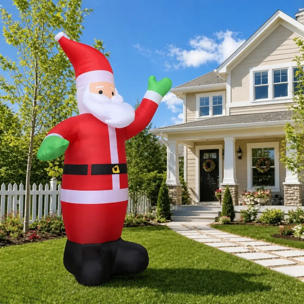Inflatable Santa Claus Decoration Polyester 600cm XXL Outdoor Waving Display