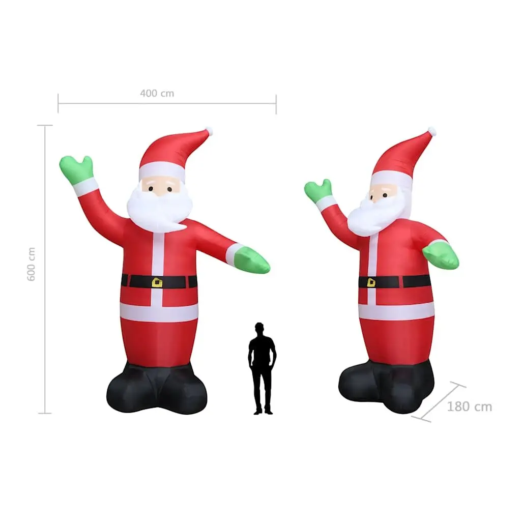 Inflatable Santa Claus Decoration Polyester 600cm XXL Outdoor Waving Display