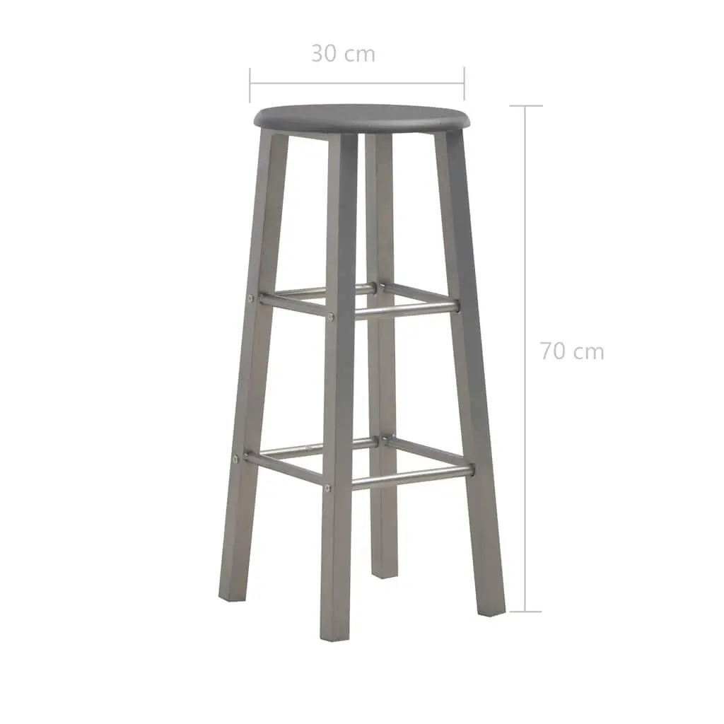 Bar Stools MDF and Steel Anthracite Set of 2