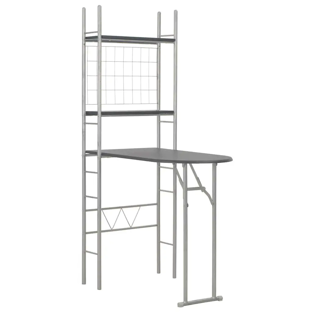 3 Piece Folding Dining Set with Storage Rack