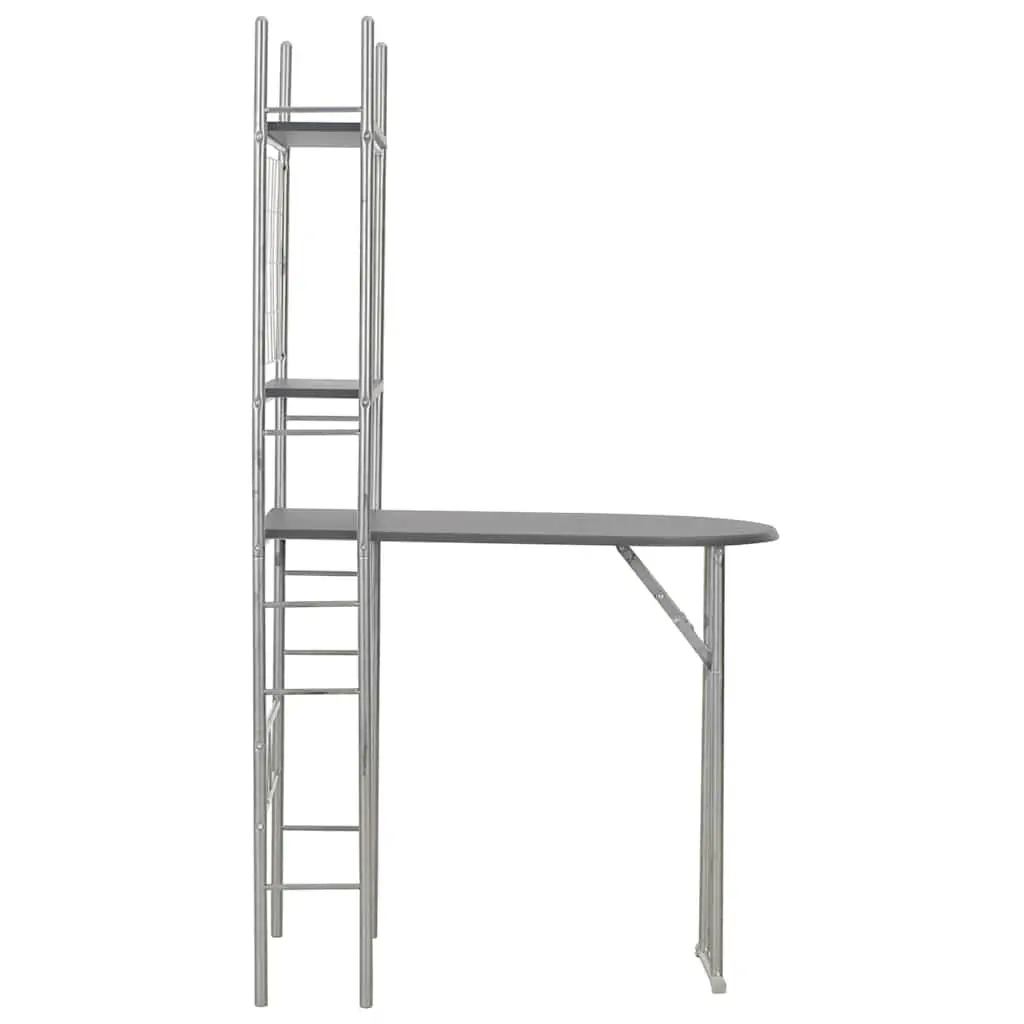 3 Piece Folding Dining Set with Storage Rack
