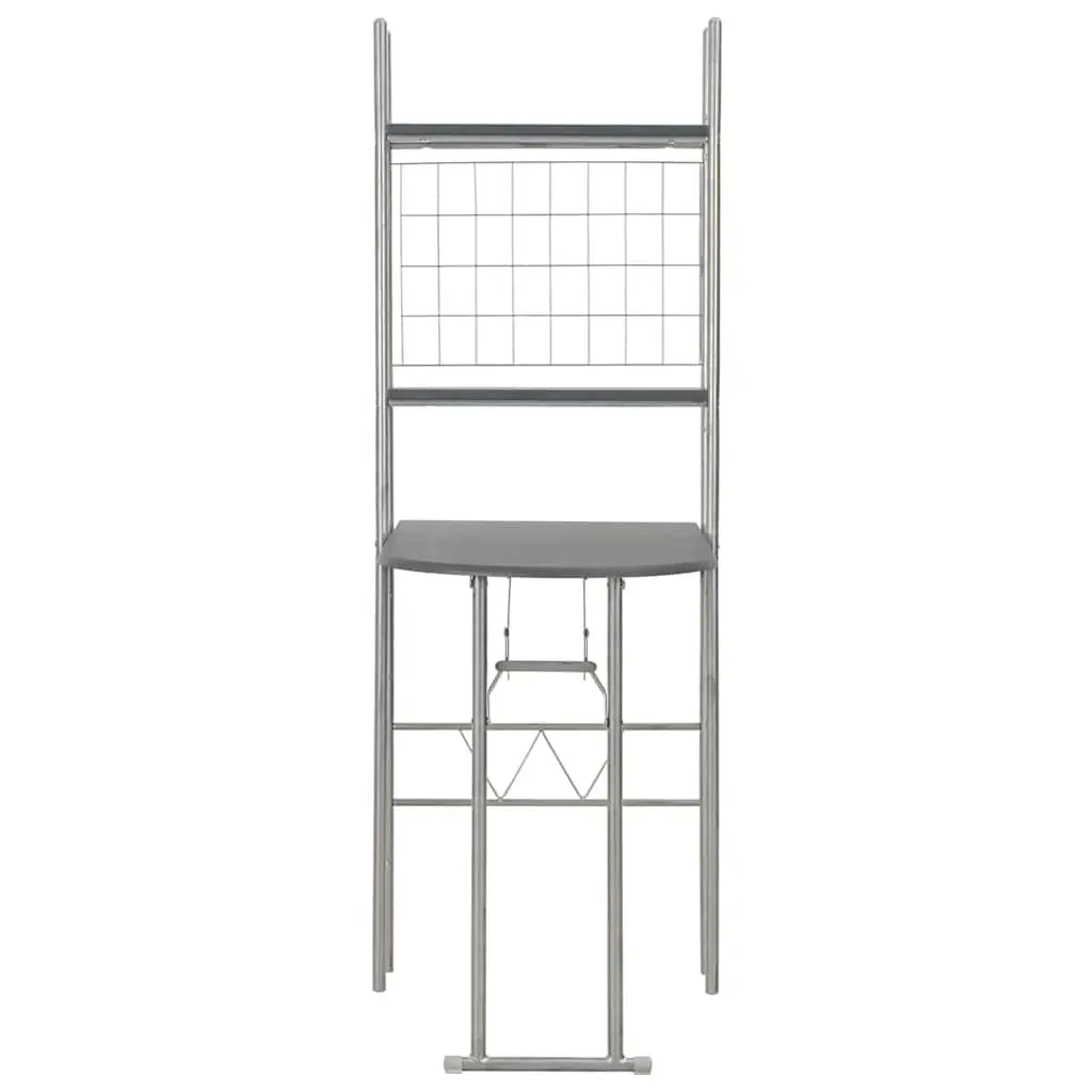 3 Piece Folding Dining Set with Storage Rack