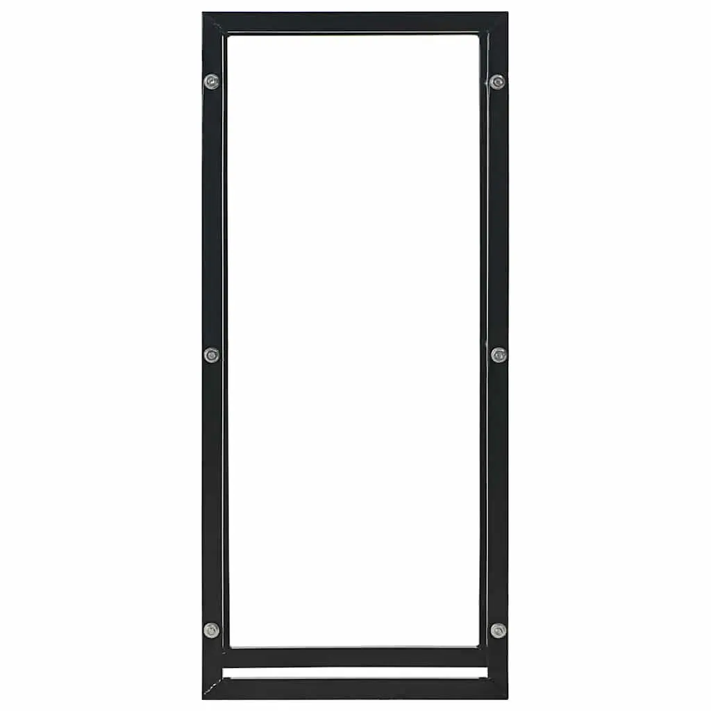 Firewood Rack Steel 44 x 20 x 100 cm Black Log Storage Holder Fireplace Wood Stove Organiser