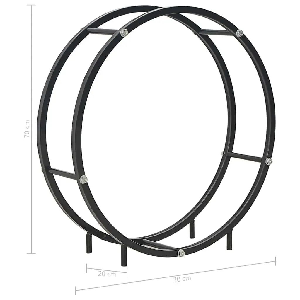 Firewood Rack Steel 70cm Black Log Holder Storage Fireplace Wood Stove Accessories