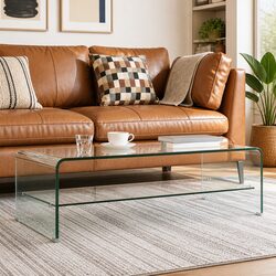 Practical Coffee Table with Integrated Shelf Design