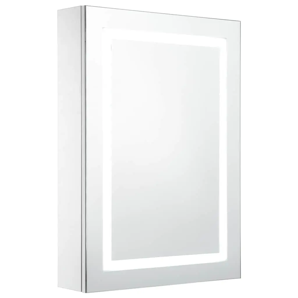 LED Bathroom Mirror Cabinet MDF 50x13x70cm Wall Mount White