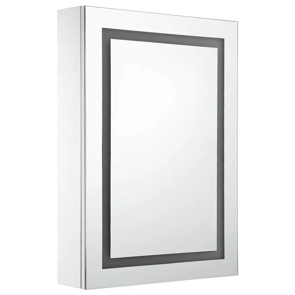 LED Bathroom Mirror Cabinet MDF 50x13x70cm Wall Mount White