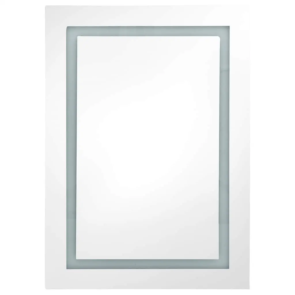 LED Bathroom Mirror Cabinet MDF 50x13x70cm Wall Mount White