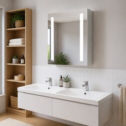 Functional LED Bathroom Mirror Cabinet for Home Use 50x13x70cm