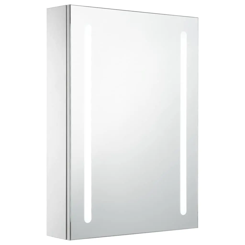 LED Bathroom Mirror Cabinet MDF 50x13x70cm Wall Mounted White
