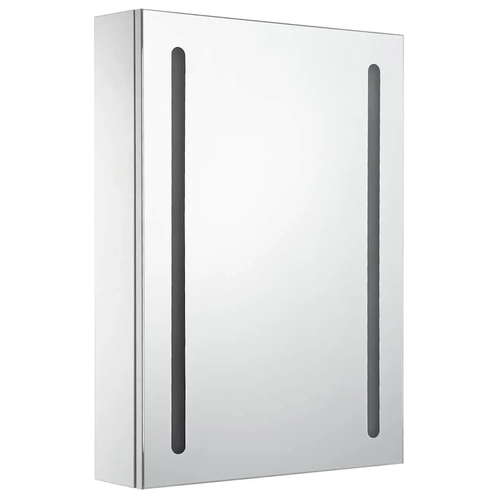 LED Bathroom Mirror Cabinet MDF 50x13x70cm Wall Mounted White