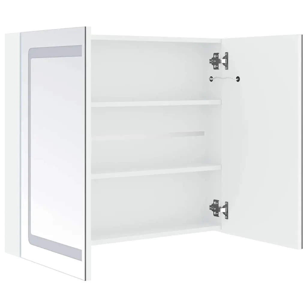 Wall Mounted Storage Cabinet LED Bathroom Vanity Mirror White 80x12.2x68cm