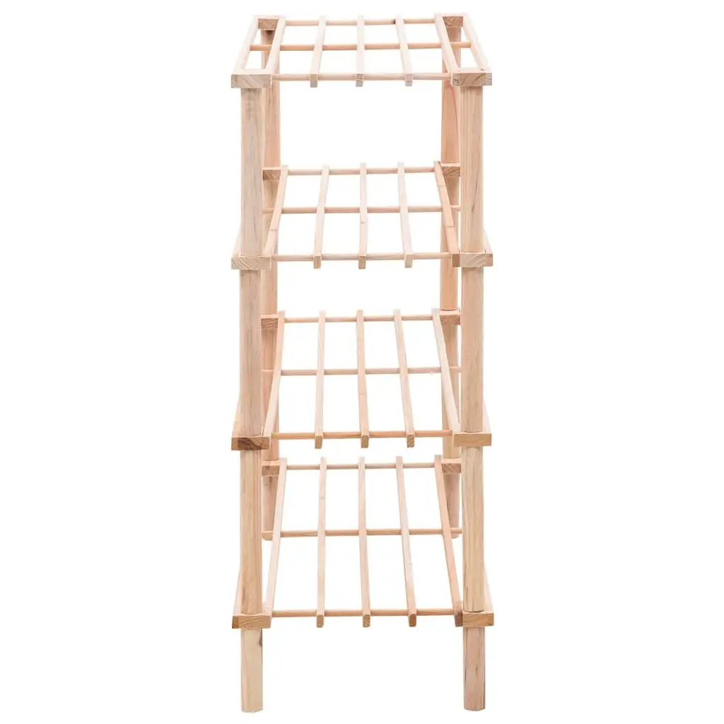 4-Tier Wooden Shoe Rack Solid Fir Wood Beige Entryway Shelf
