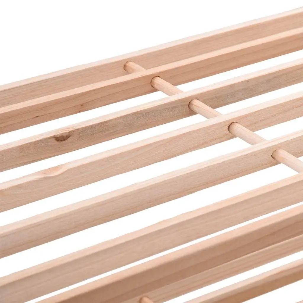 4-Tier Wooden Shoe Rack Solid Fir Wood Beige Entryway Shelf