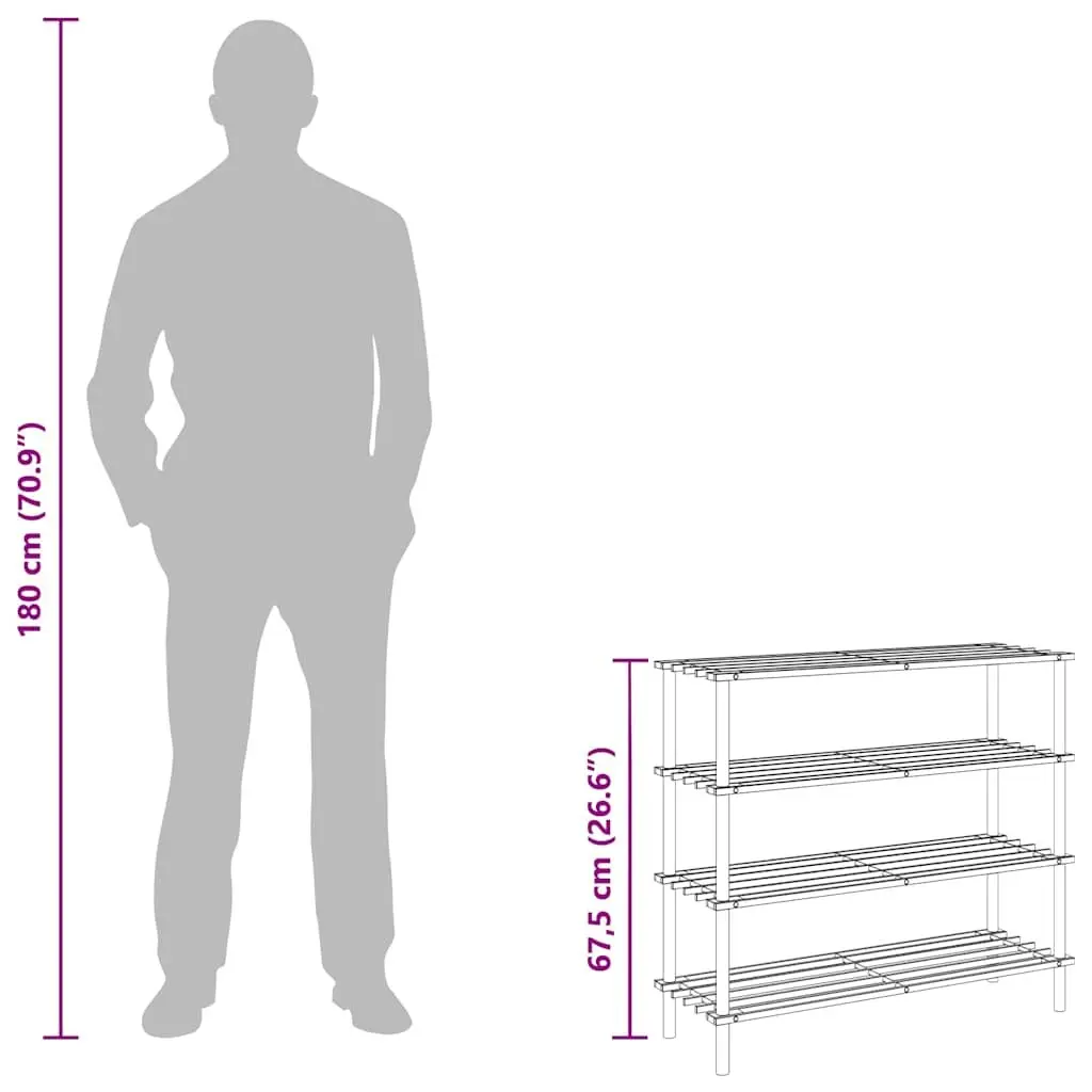 4-Tier Wooden Shoe Rack Solid Fir Wood Beige Entryway Shelf