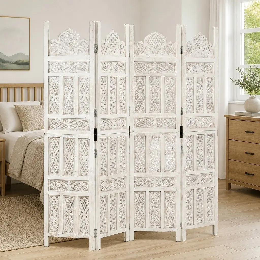 4-Panel Room Divider for Home Use