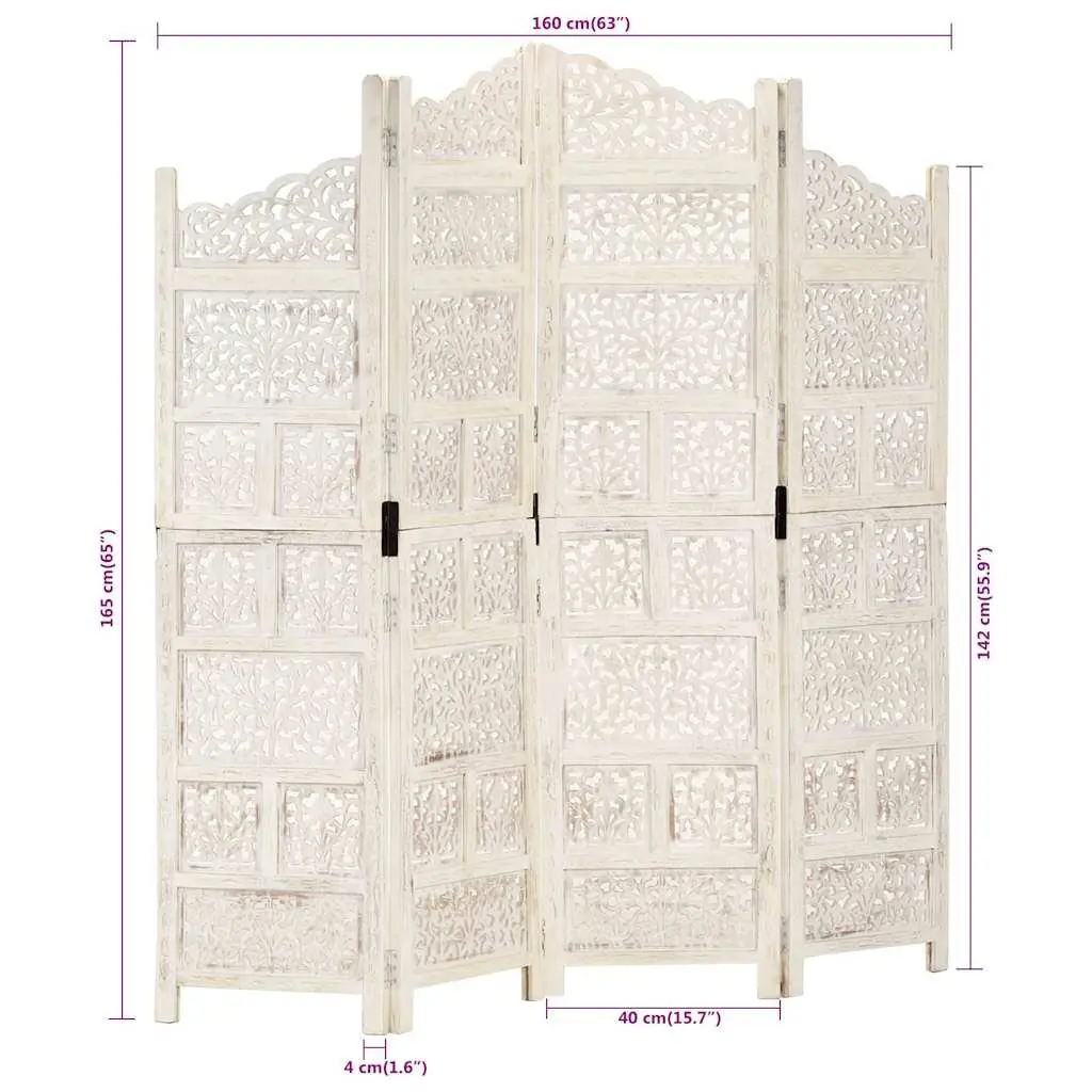 4-Panel Room Divider for Home Privacy