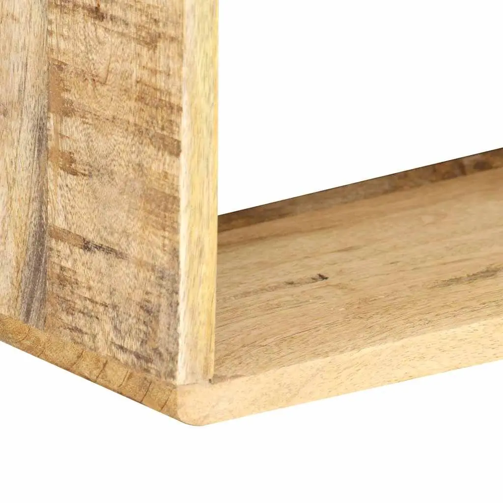 Wall Cube Shelf Set Solid Mango Wood 3 Piece Brown