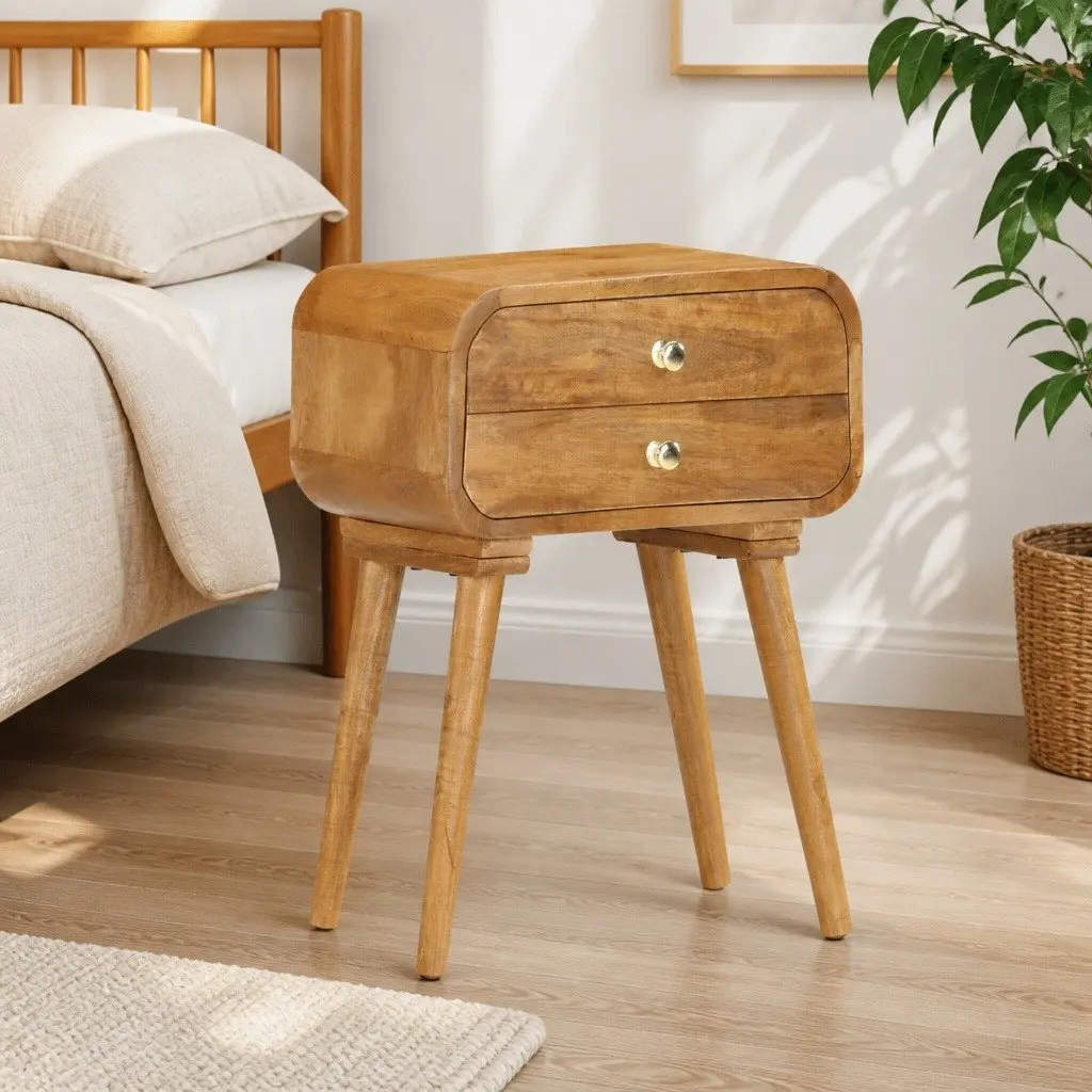 2 Drawer Bedside Cabinet for Organized Bedrooms