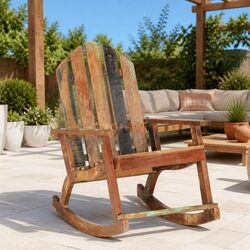 Practical Solid Wood Rocking Chair for Garden Use